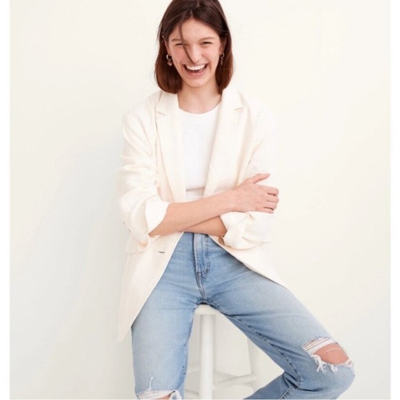 Madewell Cotton-Linen Relaxed Larsen Blazer - Picture 1 of 6